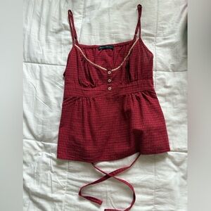 Brandy Melville Red gingham Tank Top